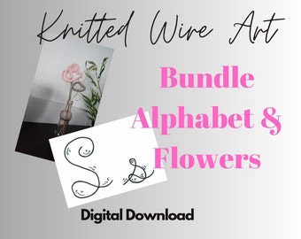 Wire Art Alphabet Flowers Wire Motifs Printable Templates Pattern Print Knitting Wire Crochet Knitting Wall Decoration Nursery Tricotin