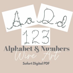 Wire Art Alphabet Numbers Wire Letters Printable Templates Patterns Print Knitting Wire Uppercase & Lowercase Letters Crochet Knitting Knitted Wire