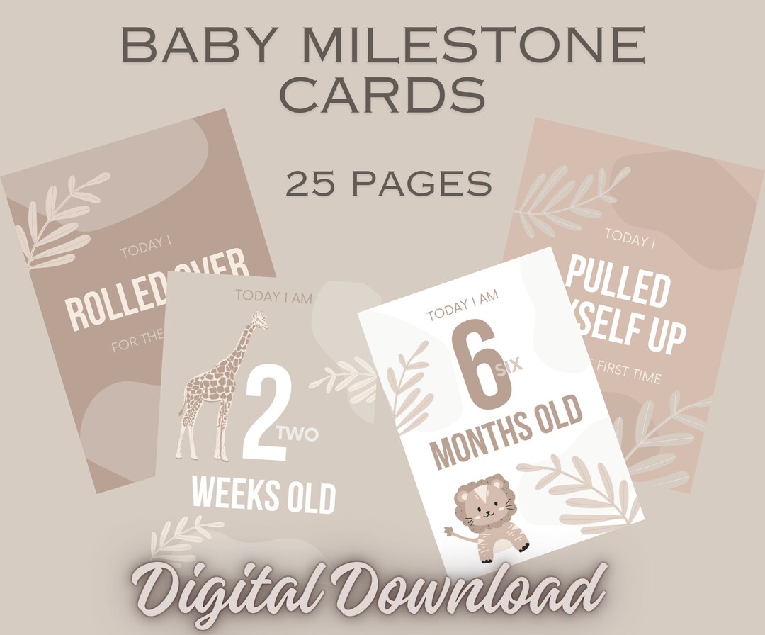 Baby Milestone Cards Progress Milestone Cards Printable Download ...