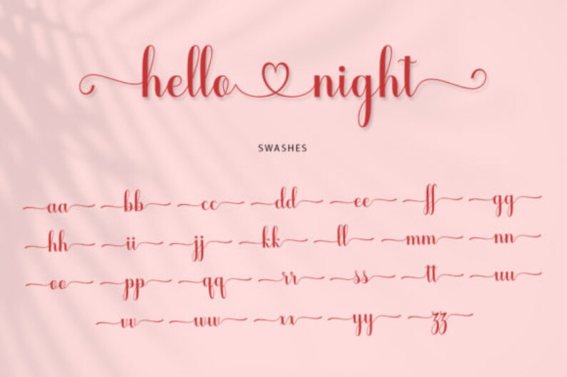 Vip Night Cursive Hello Night Font - Etsy