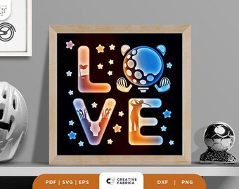 Golf Love 3D Shadow Box Paper Cut