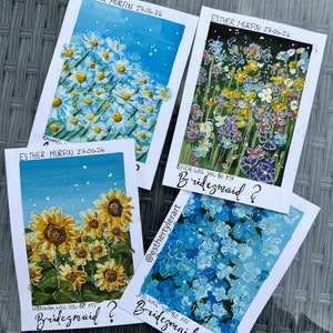 Personalisierte Blumen Brautjungfer Vorschläge, Trauzeugin Vorschläge Geschenke, handbemalte Hochzeitsgeschenke