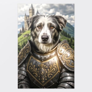 Knight Pet Portrait from Photo, Custom Pet Portrait, Funny Pet Portrait, Pet Print, Gift, Physical or Digital Print