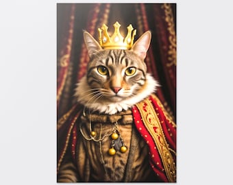 Retrato de mascota real, retrato de mascota personalizado al óleo, regalo personalizado para mascota, arte de mascota de la realeza, pintura de mascota renacentista, arte mural para mascotas