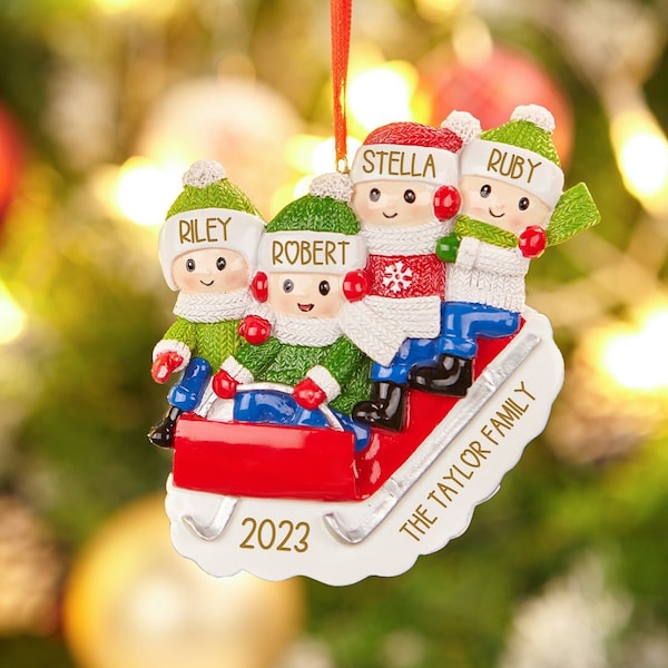 2-6 Family Christmas Ornament Personalized,Custom Christmas Ornament with Names,2023 Resin Family Ornament,Holiday Ornament,Christmas Gift