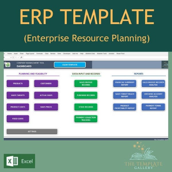ERP System Template For Business 【Excel】
