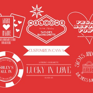 Vegas Bachelorette Party Logo, Lucky In Love Bachelorette, Viva Las Vegas and Vows Logo Set