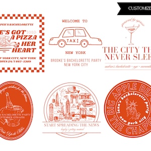 New York City Bachelorette Party Logos, Custom NYC Bachelorette Logo, Big Apple Before the Chapel Logo Set