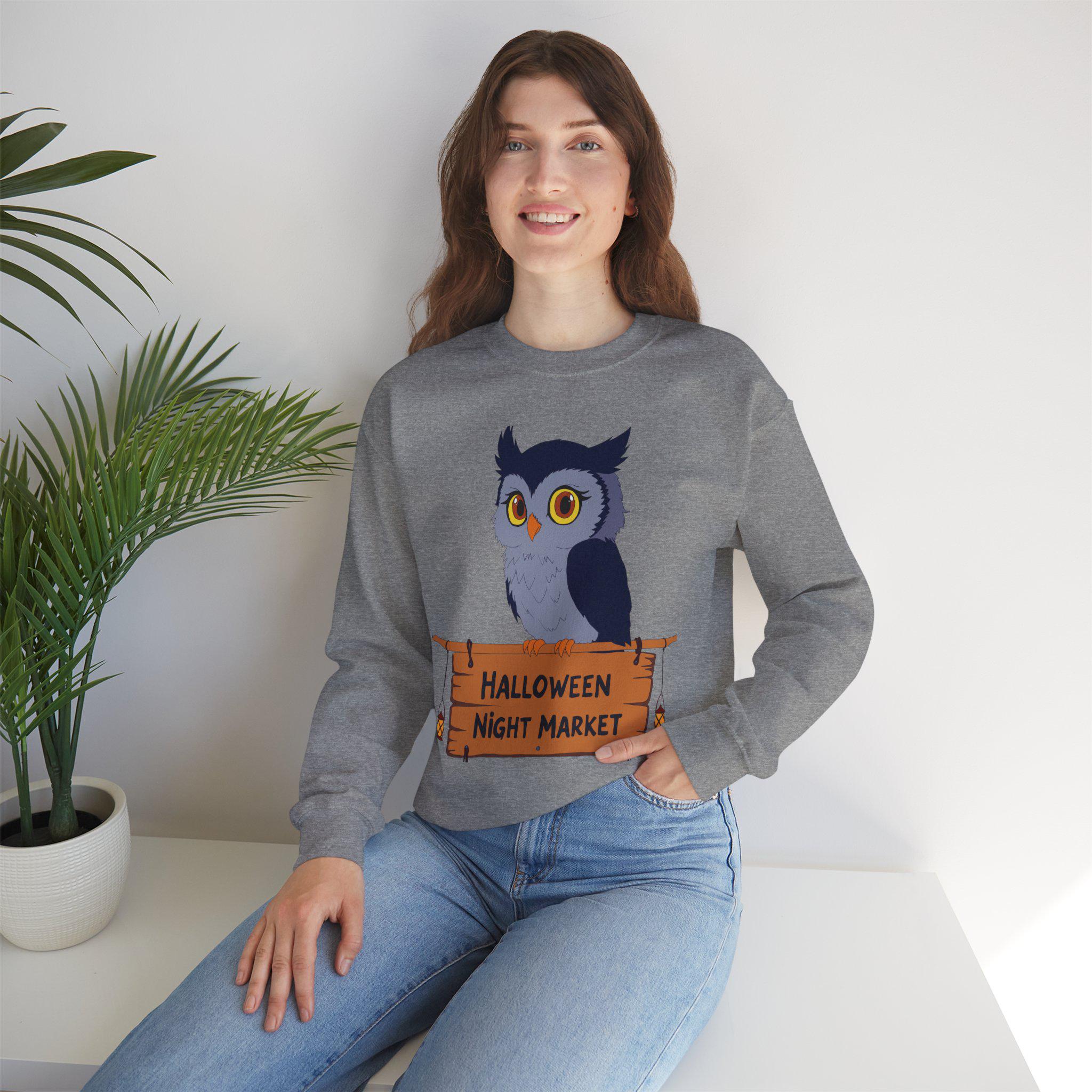 Owl Night Market - Unisex Crewneck Sweatshirt
