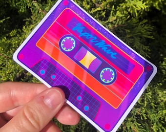 Vaporwave Cassette Sticker | Retro Aesthetic, Laptop Decal