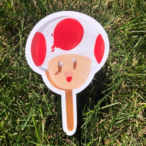Toad Mario Character Popsicle Stickers | Funny Video Game Stickers | Good for Water Bottle, Laptop, Notebook