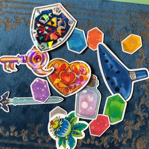 Legend of Zelda Item Sticker Pack | Video Game stickers | Laptop Water bottle |