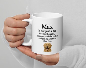 Taza personalizada con foto de perro – Regalo personalizado para amantes de las mascotas – Taza de café para mamá o papá perro – Cita divertida – Sube el nombre y la foto de tu perro