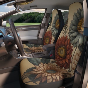 Vintage Sunflower Pet Car Seat Cover