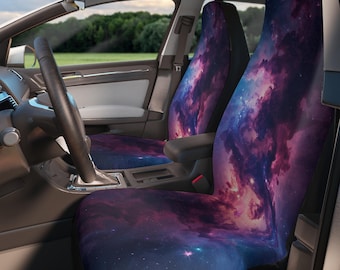 Galaxy Set of Two Retro Space Car Seat Covers, Astrological Seat Covers