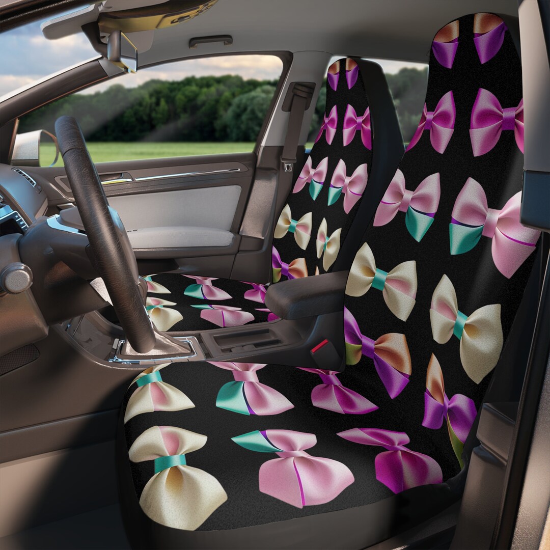 Black and Pink Coquette Girly Aesthetic Car Seat Cover,girly Bow Car ...