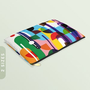 Bolsa progresiva con accesorios geométricos ingeniosos / Bolsa sutil con cremallera con la bandera del orgullo de Progress / Monedero minimalista con cremallera / Monedero abstracto con cremallera