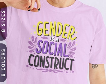 Gender is a Social Construct T-Shirt | Subtle Nonbinary Pride Tee XS-4X