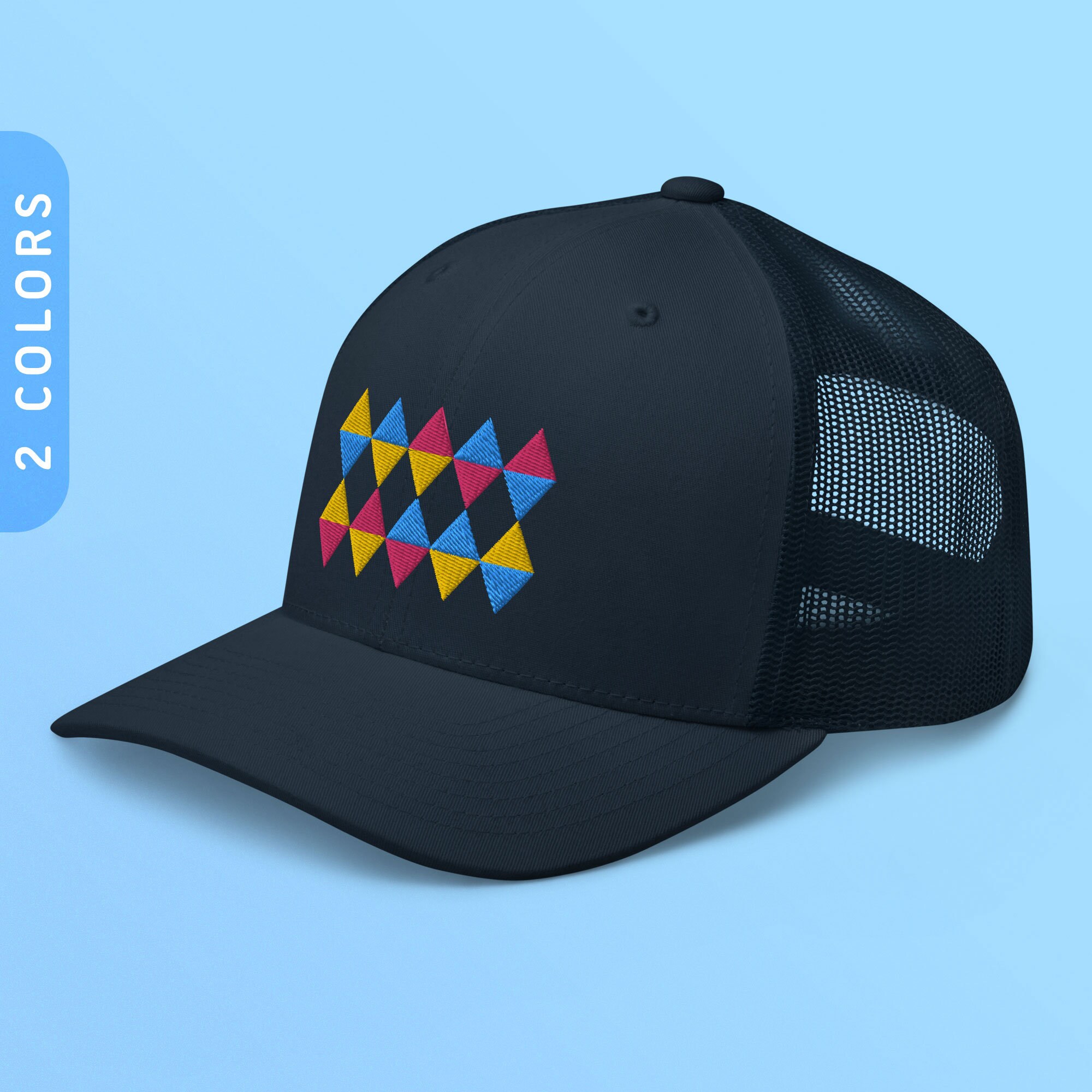 Pansexual Pride Trucker Hat - "Love Knows No Gender" Black Baseball Cap, Adjustable - View #13