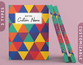 Personalized Rainbow Triangles Journal | Custom LGBTQ+ Pride Hardcover Notebook