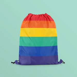 Rainbow Drawstring Bag | All Over Print Drawstring Bag | LGBTQ Sports Bag | Pride Gym Bag | Gay, Lesbian, Bi Bag | Backpack For Pride Parade