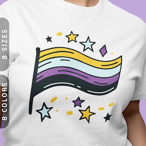 Nonbinary Pride Flag T-Shirt | Subtle Enby Tee XS-4X