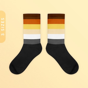 Bear Flag Black Foot Socks | Gift For LGBTQ+ Pride | Crisp Color Sublimation Print M-XL