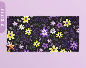 Subtle Nonbinary Flowers Beach Towel | Enby Pride Gift