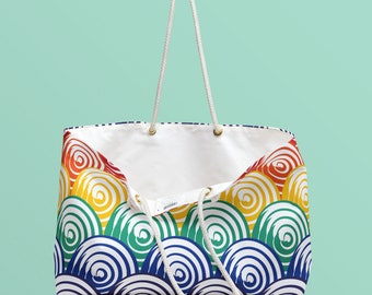 Rainbow Swirls Weekender Bag | Subtle LGBTQ+ Pride Gift