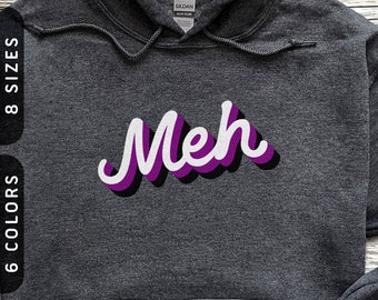 Meh Hoodie | Subtle Asexual Pride Hooded Sweatshirt S-5X