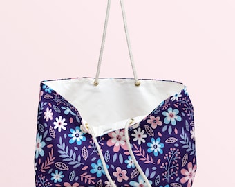 Subtle Trans Flowers Weekender Bag | Transgender Pride Gift
