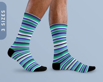 MLM Flag Stripes Crew Socks | Gay Pride Gift