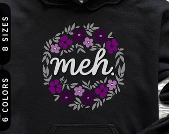 meh. Hoodie | Subtle Asexual Pride Hooded Sweatshirt S-5X