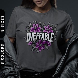 Ineffable Shirt | Subtle Asexual Flag Colors Shirt | Asexuality Pride T-Shirt | Subtle Aro Ace Pride Shirt | Floral Ace Flag Gift