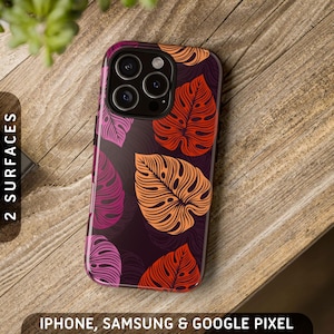 Subtle Lesbian Pride Monstera Tough Case | iPhone 16 Pro Max Plus 15 14 13 12 11, Samsung S24 S23 S22 S21, Google Pixel 9 8 7 6 5 Phone