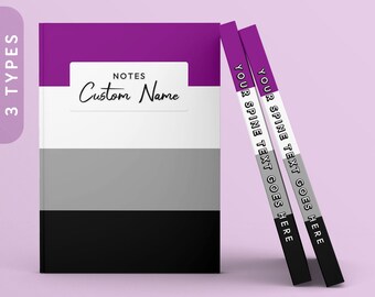 Personalized Asexual Flag Journal | Custom Ace Pride Hardcover Notebook