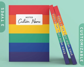 Personalized Rainbow Flag Journal | Custom LGBTQ+ Pride Hardcover Notebook