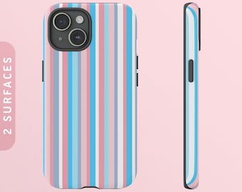Trans Flag Stripes Tough Case | iPhone, Samsung Galaxy & Google Pixel