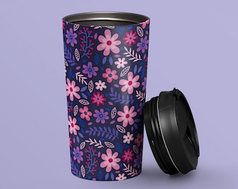 Subtle Bisexual Flowers | Stainless Steel Travel Mug 15 oz