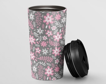 Subtle Demigirl Flowers | Stainless Steel Travel Mug 15 oz