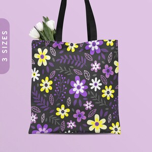 Subtila icke-binära blommor tygväska | Enby Pride-gåva