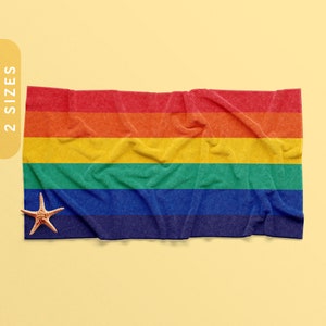 Rainbow Beach Towel | XL Beach Towel | 30x60&quot;, 36x72&quot; | Bath Towel | Pool Towel | Beach Lovers Towel | LGBTQ Pride Towel | Gay Beach Towel