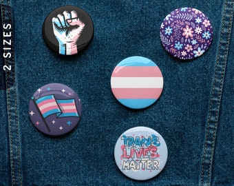 Subtle Trans Pin Buttons | Set of 5 Transgender Pride Pins