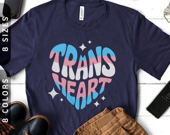 Trans Heart T-Shirt | Transgender Pride Tee XS-4X
