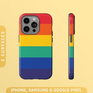 Funda resistente con bandera del orgullo arcoíris LGBTQ+ para iPhone, Samsung Galaxy y Google Pixel
