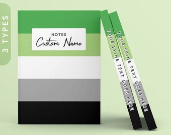 Personalized Aromantic Flag Journal | Custom Aromantic Pride Hardcover Notebook