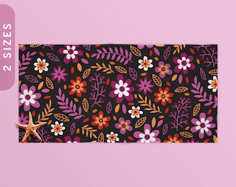Subtle Lesbian Flowers Beach Towel | Lesbian Pride Gift