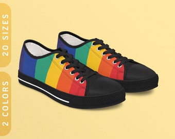 Rainbow Flag Sneakers Low Top LGBTQ+ Pride Shoes Canada