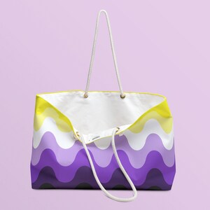 Nonbinary Flag Waves Weekender Bag | Enby Pride Gift