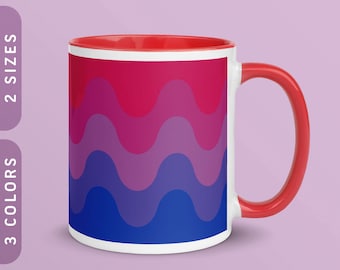 Bisexual Flag Waves Ceramic Mug | Bi Pride Gift